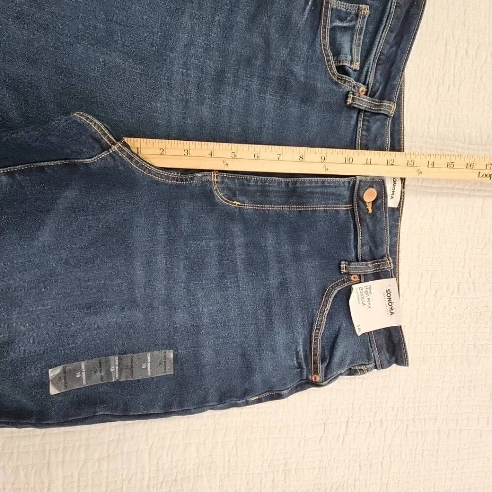 SO Goods for Life Jeans Women's 16 (36x30) NWT Dark Wash Curvy Bootcut High Rise